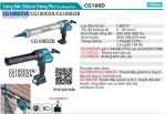 Súng bắn Silicon Dùng Pin(12V MAX) (kèm 01 pin + sạc) - Makita CG100DSYA