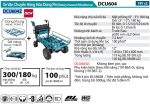 Xe Vận Chuyển Hàng Hóa Dùng Pin(DẠNG KHUNG/BL)(18VX2) - Makita DCU604Z