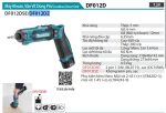 Máy Khoan Và Vặn Vít Dùng Pin(7.2V) (không kèm pin sạc) - Makita DF012DZ
