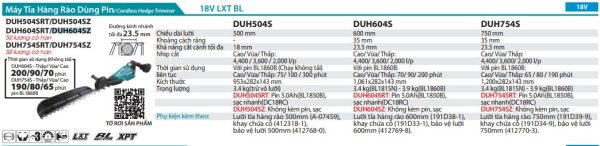 Máy Tỉa Hàng Rào Dùng Pin(600MM/ (không kèm pin sạc) - Makita DUH604SZ