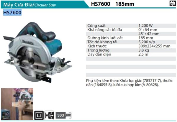 Máy cưa đĩa Makita HS7600