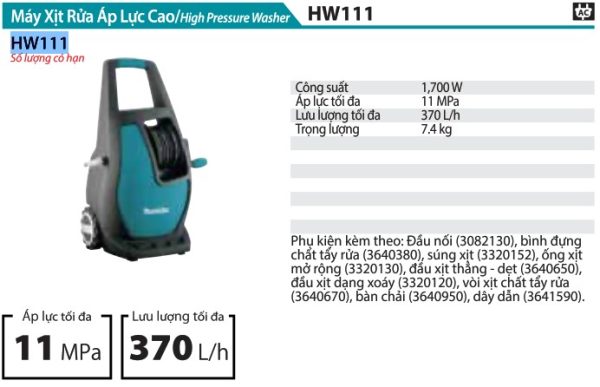 Máy xịt áp lực cao Makita HW111