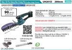 MÁY CẮT TỈA HÀNG RÀO DÙNG PIN Makita UH201DWAX (12V MAX) Kèm (01 pin 2.0Ah + sạc nhanh)